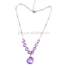 Fashion Handmade Bling Bling Purple Crystal Necklace